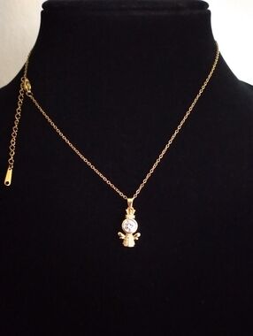 Gold Angel Pendant Necklace - Women's Jewelry